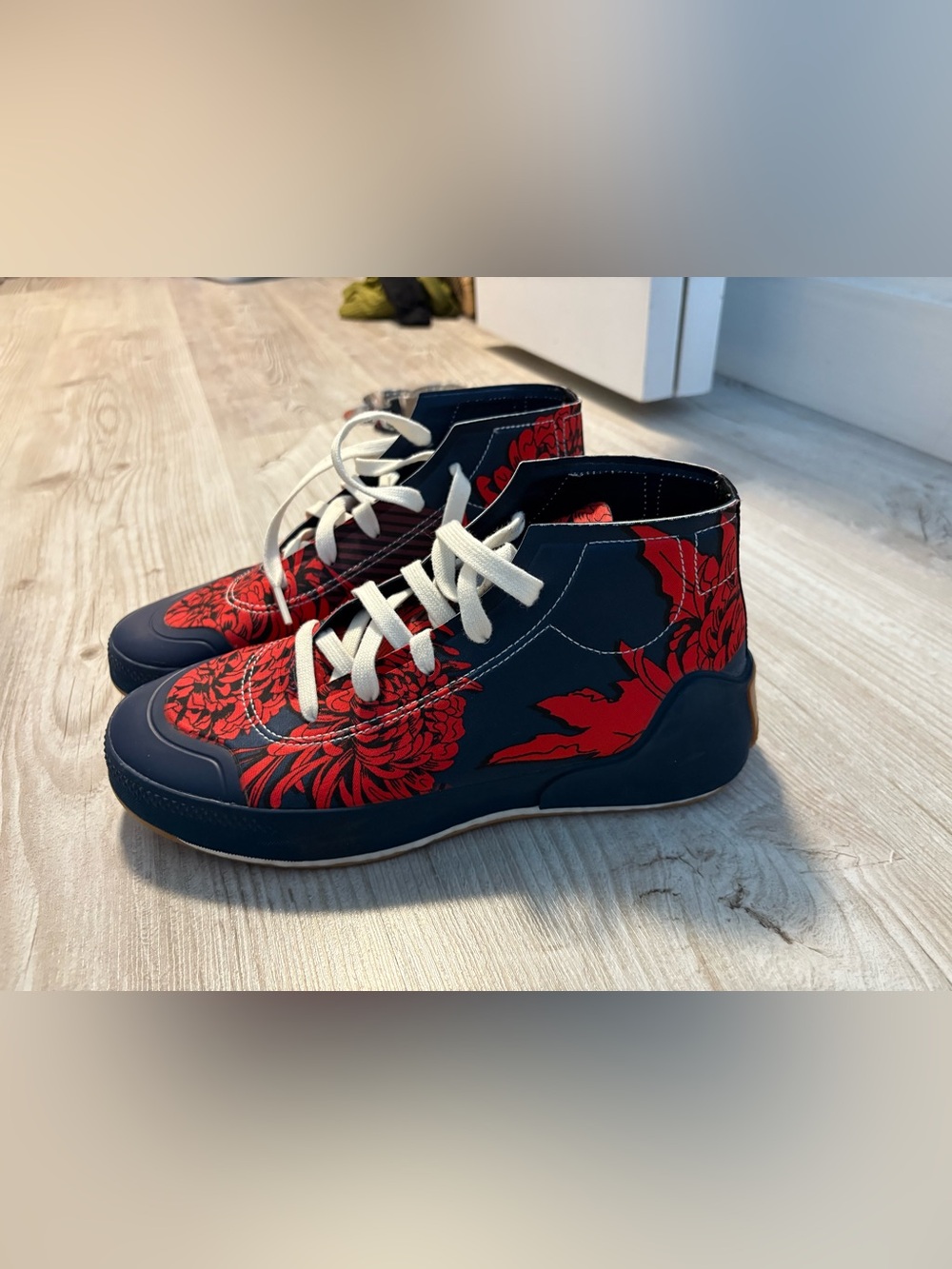Adidas Stella McCartney red floral sneakers